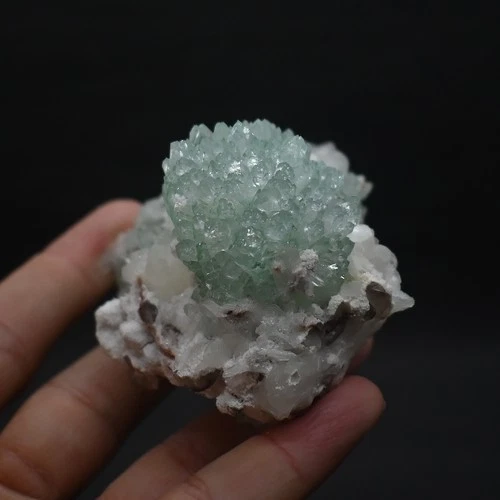 Pointed green Apophyllite on matrix #4625