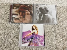Lot of 3 CDs Taylor Swift Red Speak Now Folklore Pop Music Album Collection