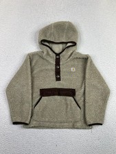 Carhartt Hoodie Kids 5 Beige Sherpa Fleece Henley Pullover Kangaroo Pocket