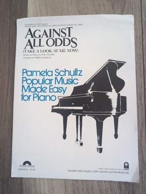 Vtg Sheet Music AGAINST ALL ODDS / Take a Look at Me Now 1984 Phil Collins Piano