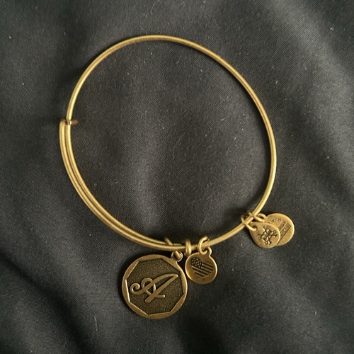 ALEX AND ANI Gold Adjustable Charm Bangle Bracelet Inspirational