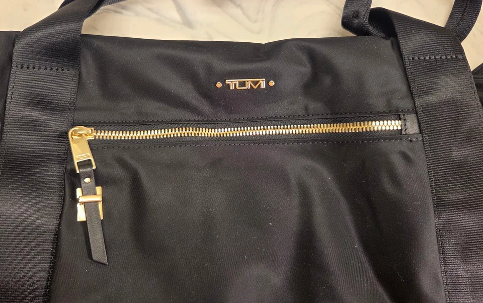 New! Tumi Voyageur 'Dorsten' 19" Duffel Bag Black & Gold Nylon 109998 MSRP $495 - Image 3 of 4