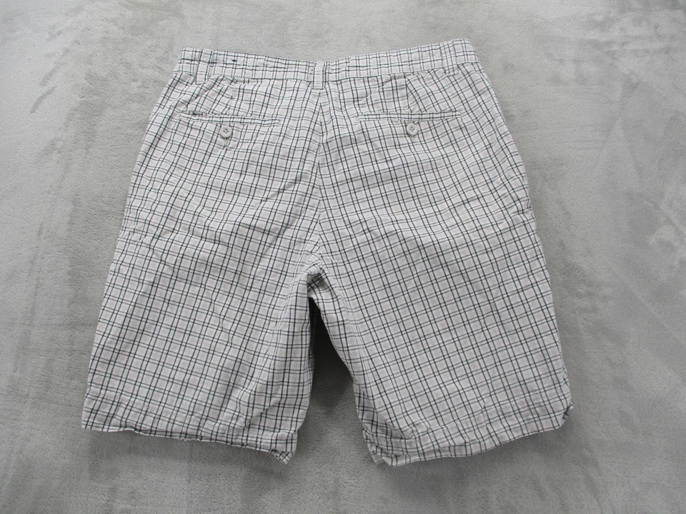 Pantalones Cortos Falls Creek Para Hombre 32 Blanco Gris Cuadros Informales Frente Plano Verano Algodón Foto 3 de 4