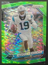 Keyshawn Johnson 2025 Panini Prizm Neon Green Pulsar #264 Carolina Panthers