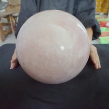 24.6LB 7.8" Natural Pink Rose Quartz Crystal Sphere Ball Polished Healing 199mm