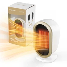 Space Heater, 1200W PTC Fast Heating Ceramic Room Small Heater, Two-Speed Por...