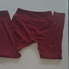 Alphalete Amplify High Rise Ankle Yoga Leggings Red Solid Women's S Regular