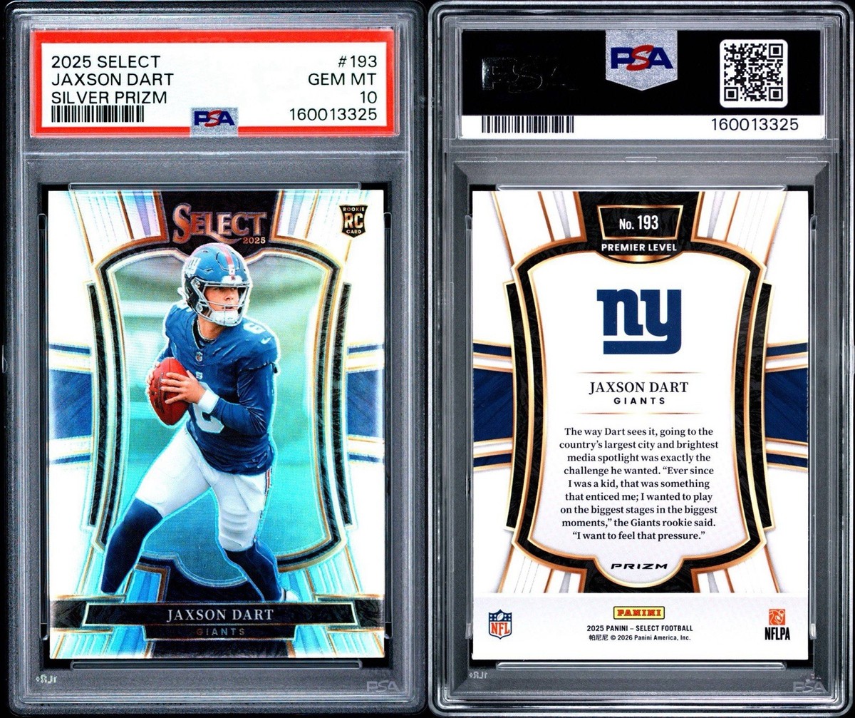 2025 Panini Select Jaxson Dart #193 Silver Prizm PSA 10 Premier