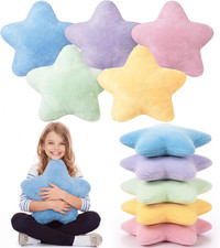 5 Pcs Star Fluffy Pillow Shaped Star Throw Pillow Kids Aesthetic Decor Soft Prep