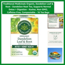Organic Dandelion Root Tea - Detox Digestion Support - 16 Caffeine-Free Bags