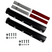 2PCS Black Semi Truck Straight Spring Loaded Mudflap Hanger 1 1 8 Bolt Spacing
