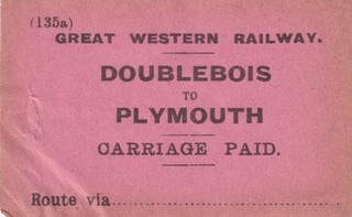 Great Western Railway Luggage Label PLYMOUTH (DOUBLEBOIS)
