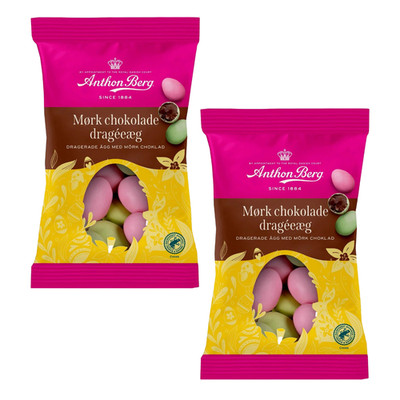 2x Anthon Berg Drageed Chocolate Eggs 80g | Dark Chocolate Easter Candy
