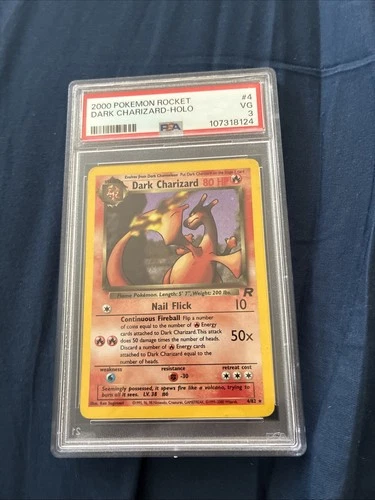 Pokemon 2000 Dark Charizard Holo Card 4/82 WOTC PSA 3