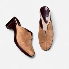 Vintage Cole Haan Brown Suede Mules Size 7.5