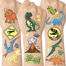 44Pc Dinosaur Temporary Tattoos Gold Foil  Kids Party Birthday