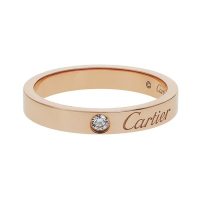 Cartier C de Cartier 18k Rose Gold Diamond Size 52 Ring