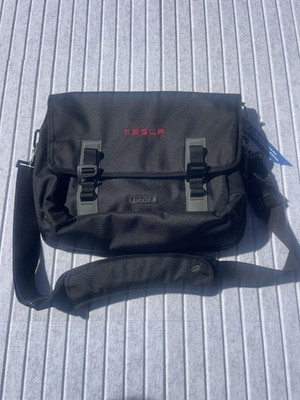 Timbuk2 Tesla Motors Messenger Bag Black Ballistic Nylon Laptop bag. Excellent 