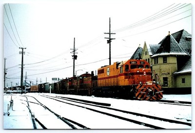 BC Hydro Railway SD38AC 381 Freight Train New Westminster 1972 Postcard