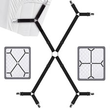 Bed Sheet Straps Fasteners Suspenders Grippers Clips, Triangle Shape,