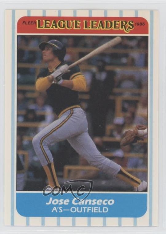 1986 Fleer Major League Leaders Box Set Jose Canseco #3 Rookie RC 05w6