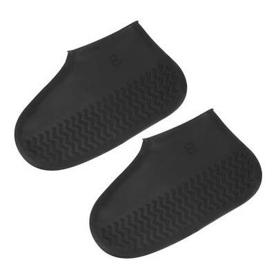 Waterproof Silicone Shoe Cover S Non-Slip Overshoes Rain Boot Galoshes Black