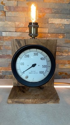 Vintage (1950s) Negretti and Zambra pressure dial NOS up cycled to unique lamp