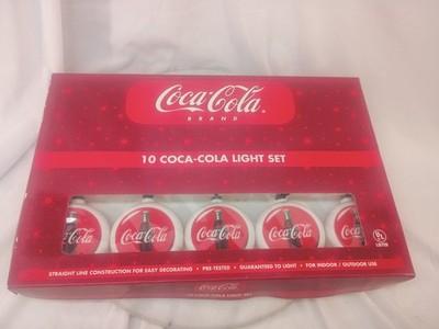 Vintage Kurt S Adler Coke Cola 10 String Light Set Coke Globes NIB