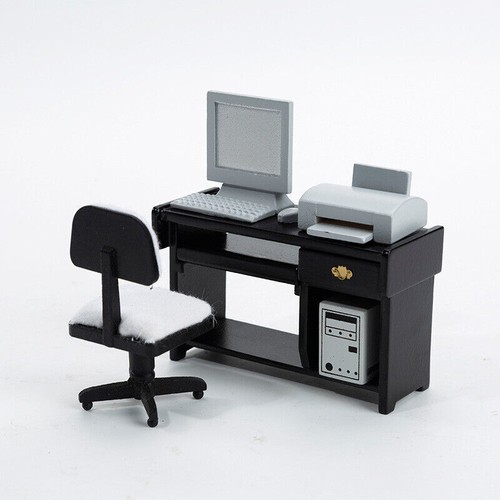Juego de mini muebles de oficina para casa de muñecas 1:12 silla de escritorio silla de oficina suministros de oficina - Imagen 8 de 9