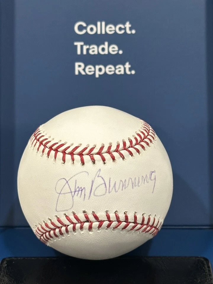 2016 Tristar Hidden Treasures Platinum Jim Bunning 签名限量版/24 OML 棒球 — 第 3/4 张图片