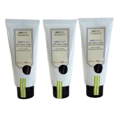 Lot of 3 Gap Body Raincheck Soften Beutify Hand Cream Unisex - 3.4 oz Cream NEW