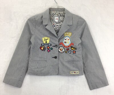 DVF Gap Kids / Diane Von Furstenberg Pinstripe Patch Blazer Jacket / Girls XL