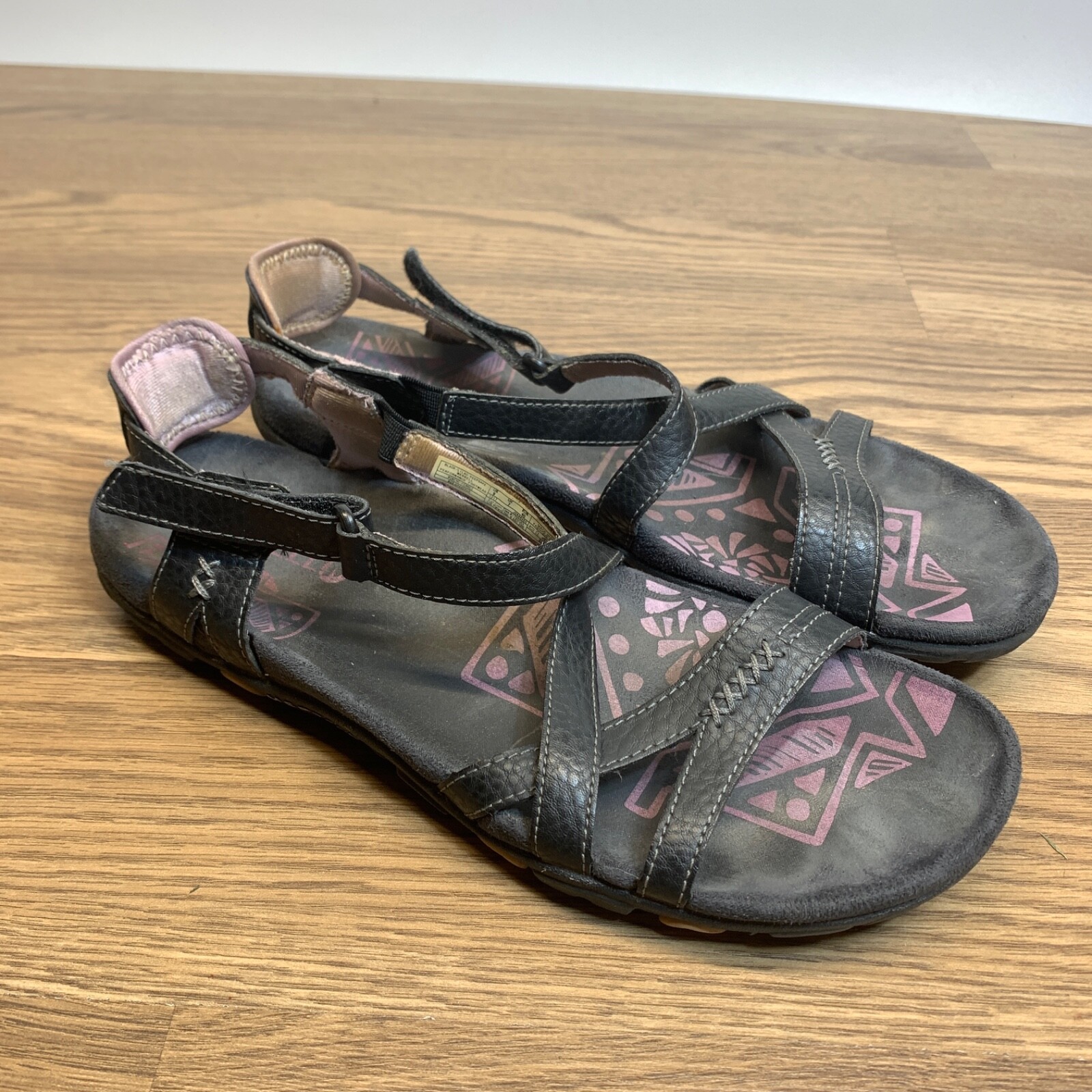 Sandali Merrell donna taglia 9 rosa sabbia nero lilla ricordo cinturino outdoor