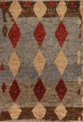 Thick-Plush Modern Moroccan Berber Geometric Hand-knotted Oriental Area Rug 8x10