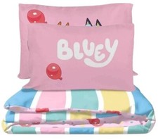 Bluey "Balloon Party" Kids 3pc Reversible Queen Comforter Set-W140958149194