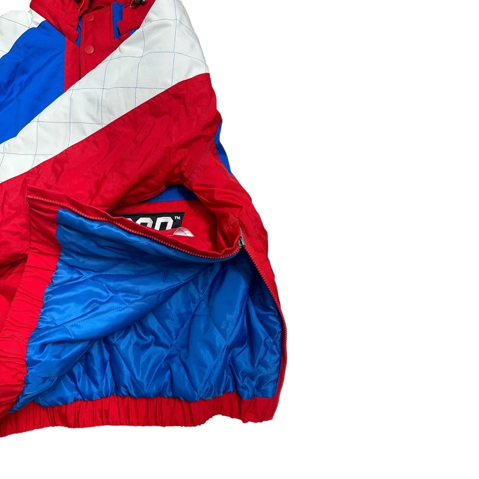 Chaqueta Pullover Para Hombre Starter Roja/Azul NASCAR The Body Check Media Snap Talla L Nueva Foto 4 de 4