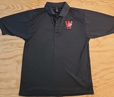 Wisconsin Badgers Logo Black Lightweight Polyester Polo Shirt Mens Large
