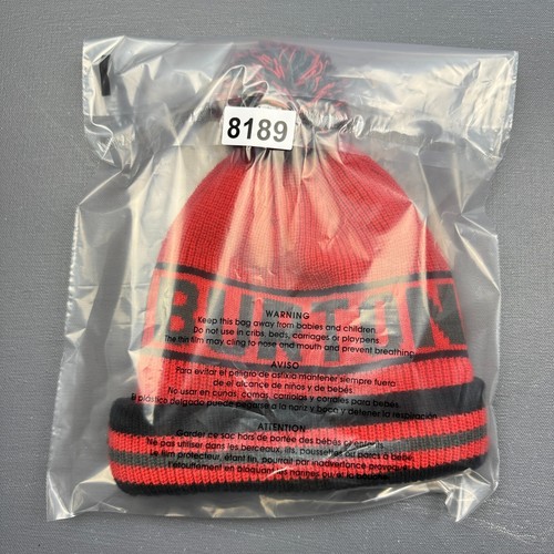 Burton Beanie Hat Red Black Pom Knit Snowboard Ski Winter Cap Unisex Warm Casual - Picture 7 of 7
