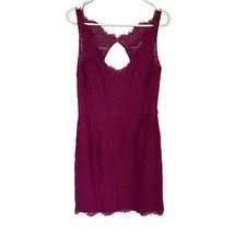 Belsoie formal dresses Size 12 lace sleeveless keyhole back vneck belted back