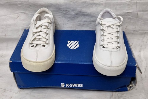 K SWISS Para Hombres Precioso Vestido Entrenador Corte Clásico Plano con Cordones EU 41 UK 7 RP £210 - Imagen 2 de 6
