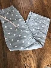 Women  s Gap Body Size Xs Pajama Lounge Pants Polka Dots Gray Light Pink