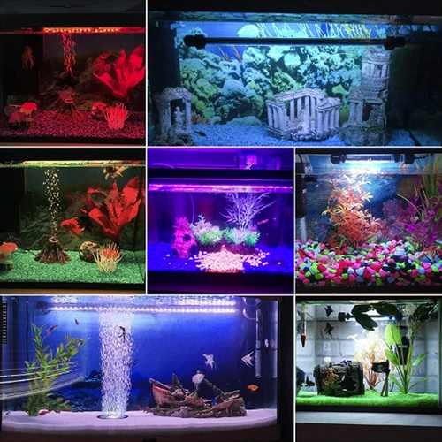 Aquarium Underwater Air Bubble LED Light Fish Tank RGB Submersible Lamp + Remote - Picture 3 of 16