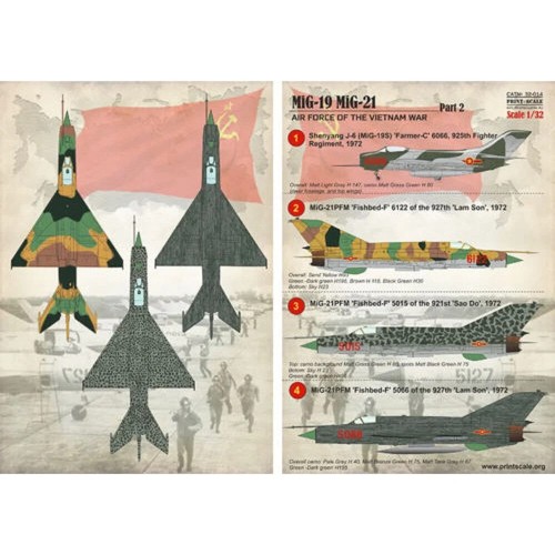 Print Scale 32-014 Decal for airplane 1:32 MIG19 MiG21 in Vietnam war Waterslide - Picture 24 of 24