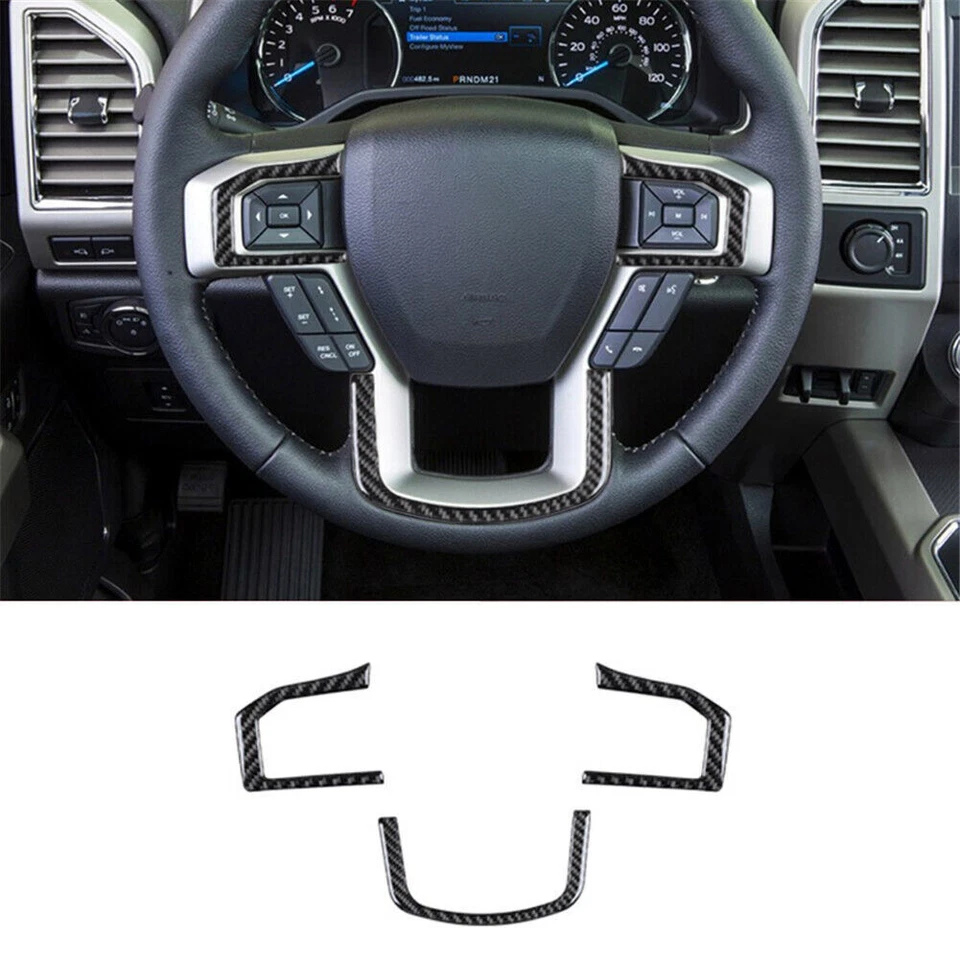 Kit completo de 37 piezas de pegatinas para tapicería interior de fibra de carbono para Ford F-150 2015-2017 Foto 2 de 4