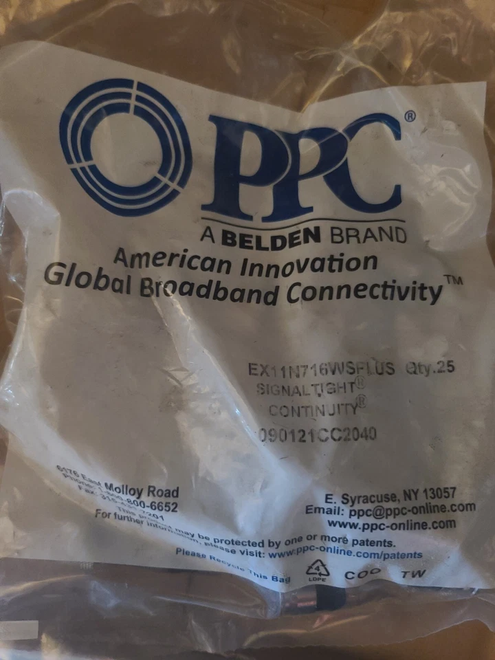 Cable conector compresión coaxial universal Belden EX11N716WSPLUS CAJA 400 Foto 2 de 3