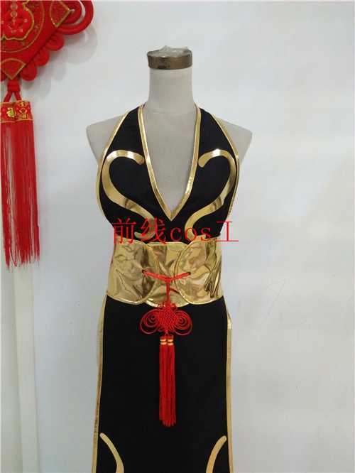 Game Chun Li Black Dress Cosplay Costume Halloween Costumes for Women Adult  Dres