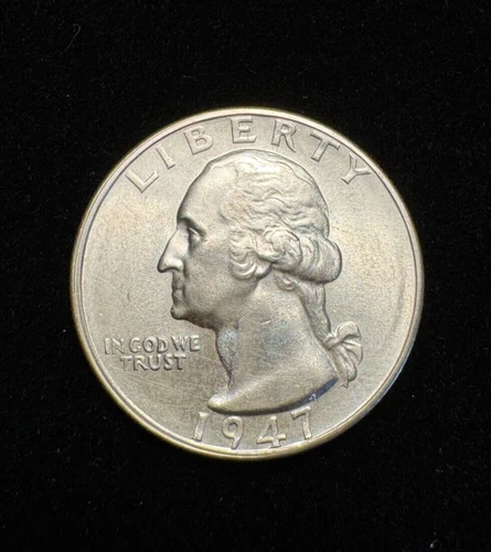 BU UNC 1947-S Washington Quarter RPM FS-502 Repunched Mint Mark Light Cleaning