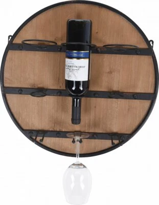 Weinregal Flaschenregal Glashalter Flaschenhalter Wandregal Ø50cm Vintage Küche - Bild 1 von 4