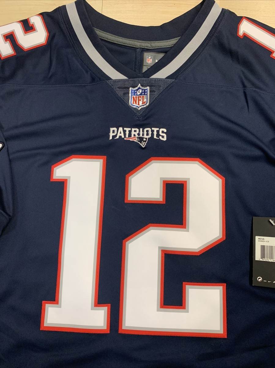 New Tom Brady 2X Mens New England Patriots Navy Vapor Limited Nike