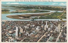 Postcard Air View Of Kansas City And the International Airport  Missouri MO